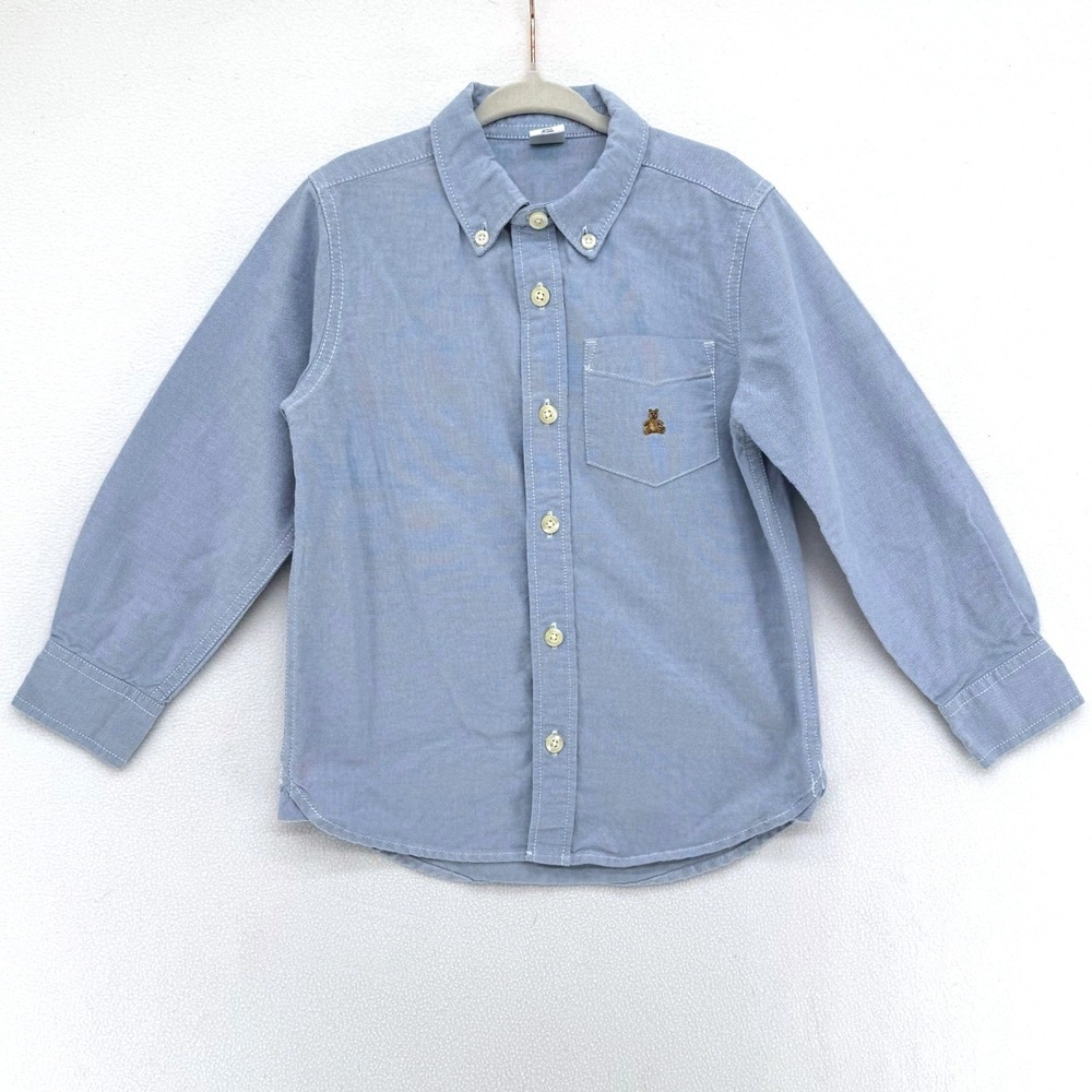 Baby Gap Oxford Shirt Toddler 5 Years Blue Brannan Bear Button Down Long Sleeve
